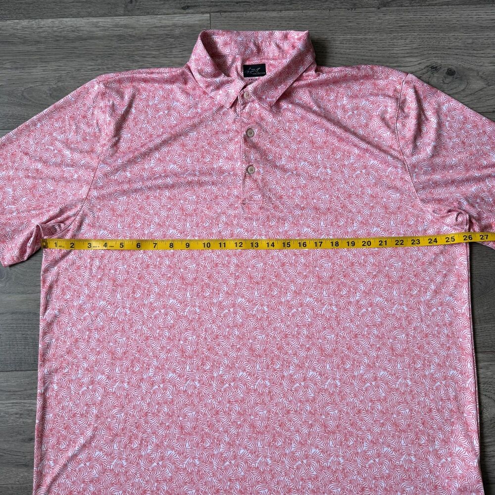 Greg Norman Mens Collection ML75 Play Dry Coral Tropical Leaf Golf Polo Size XXL - Picture 2 of 8